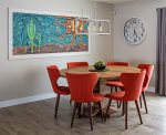 Dining table with freaky wall art - @wijdesigns